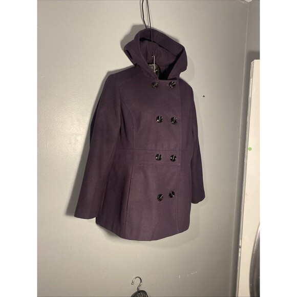 Marvin Richards Women's Coat Jacket Purple Double Breasted Button Front Liner 2X - Picture 3 of 8